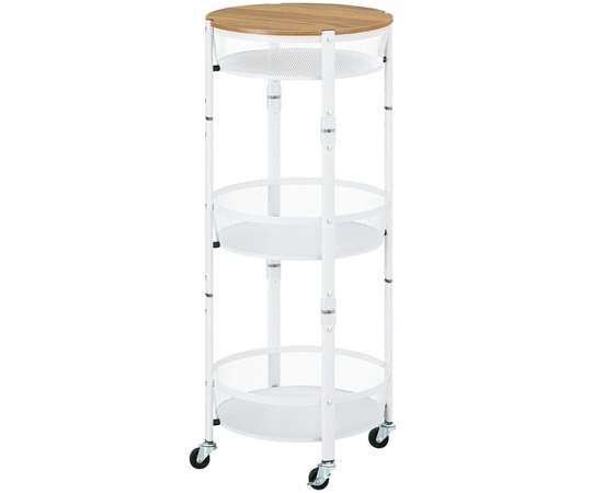 アイリスオーヤマ マルチワゴン 丸型3段 ホワイト MUW-R3 1個（ご注文単位1個）【直送品】