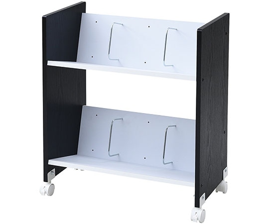 山善(YAMAZEN) A4ファイルラック(キャスター付) 2段 ブラック CFR-60532C(WH/BK) 1台(ご注文単位1台)【直送品】