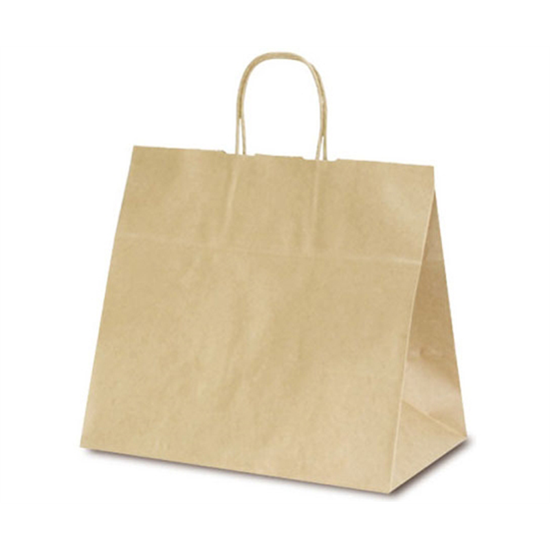 ベルベ 紙袋 自動紐手提袋 T-11W 茶無地 200枚 1196 1ケース（ご注文単位1ケース）【直送品】