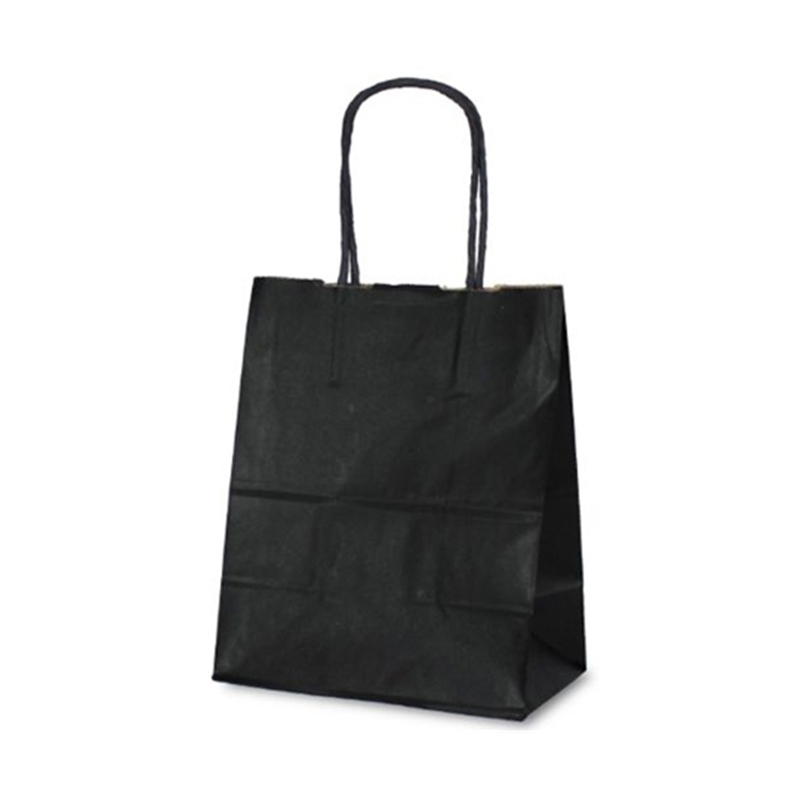 ベルベ 紙袋 自動紐手提袋 T-2 カラー(黒) 200枚 1259 1ケース（ご注文単位1ケース）【直送品】