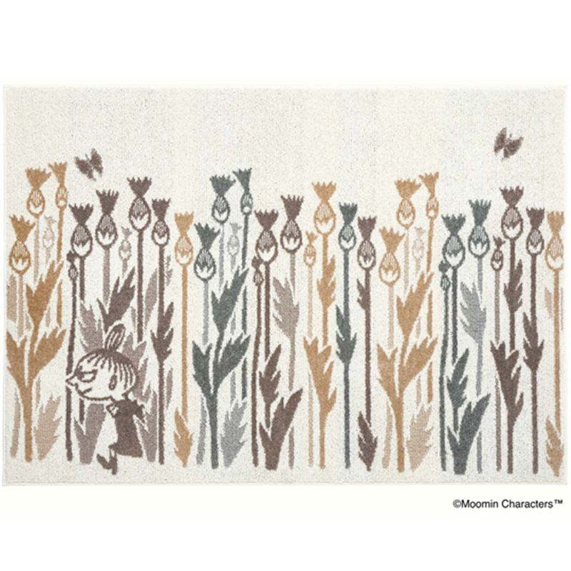 スミノエ MOOMIN ラグ リトルミイワイルドフラワー 130×185cm ベージュ 13476017 1枚（ご注文単位1枚）【直送品】