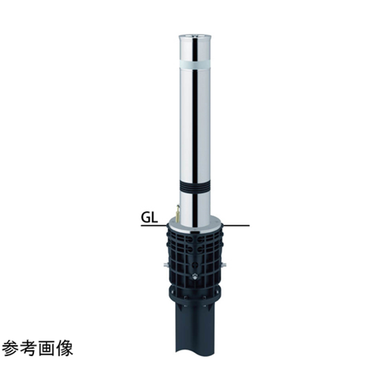 サンポール リフター ステンレス 上下式車止め カギ付 スプリング付 φ114.3 LA-12KS 1本(ご注文単位1本)【直送品】