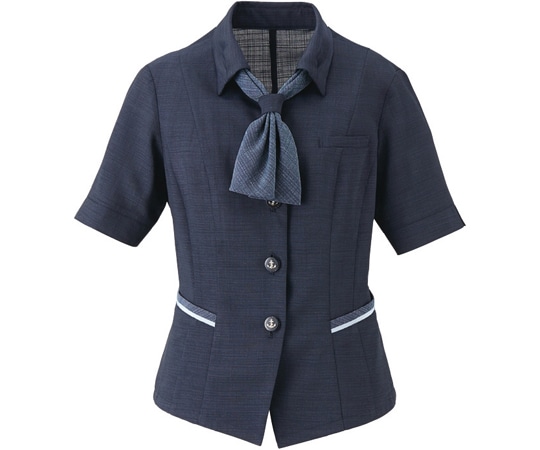 カーシーカシマ ENJOY オーバーブラウス 美スラッとSuitsAg ネイビー 17号 ESA663 1枚（ご注文単位1枚）【直送品】