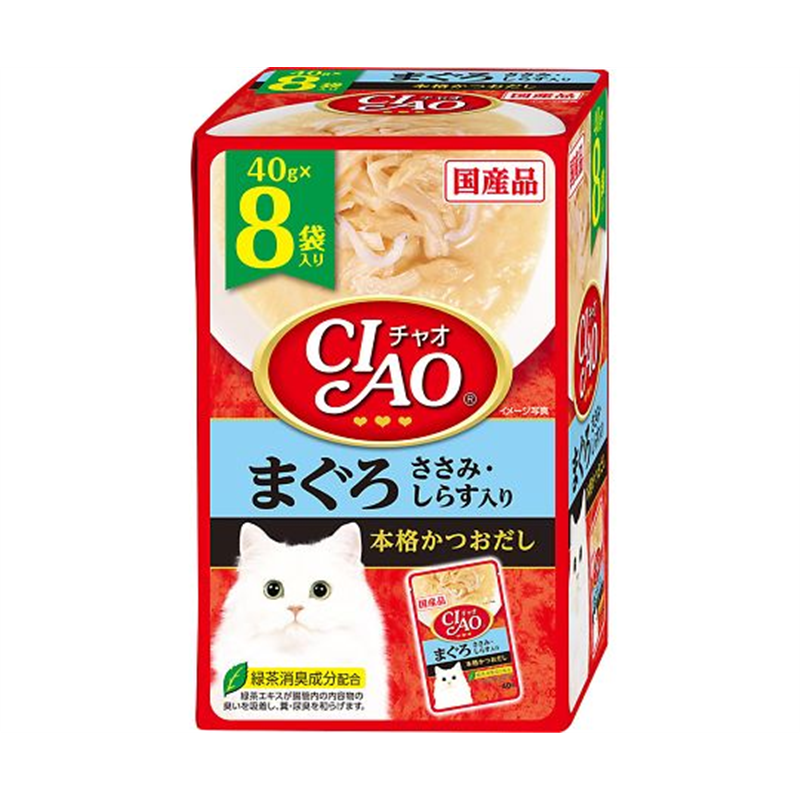 いなばペットフード チャオパウチ まぐろささみ・しらす入り 8袋入り IC-382 1箱（ご注文単位1箱）【直送品】