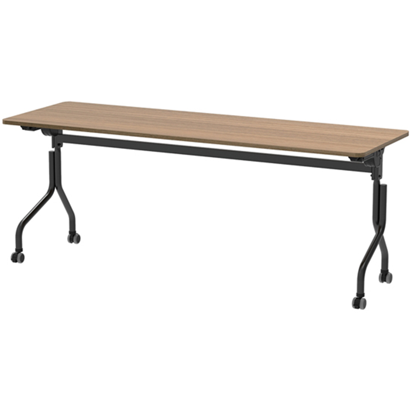 アール・エフ・ヤマカワ パラレル フォールディングテーブル W1800×D600 ウォルナット×ブラック脚 RFPFT-1860DM-BL 1台（ご注文単位1台）【直送品】