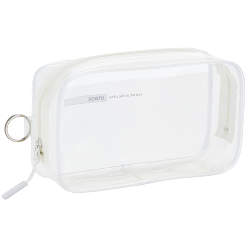 LIHITLAB SOERU クリヤーボックスペンケース 乳白 A8101-1 1個(ご注文単位1個)【直送品】