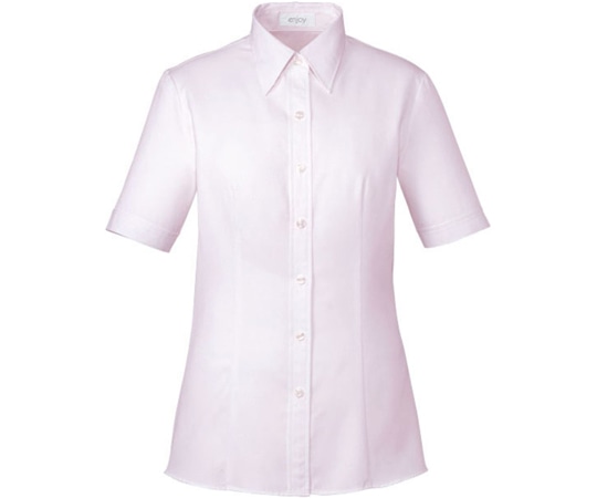 カーシーカシマ ENJOY 半袖シャツ LIGHT SHADOW PIQUE クリアピンク 19号 ESB660 1枚（ご注文単位1枚）【直送品】