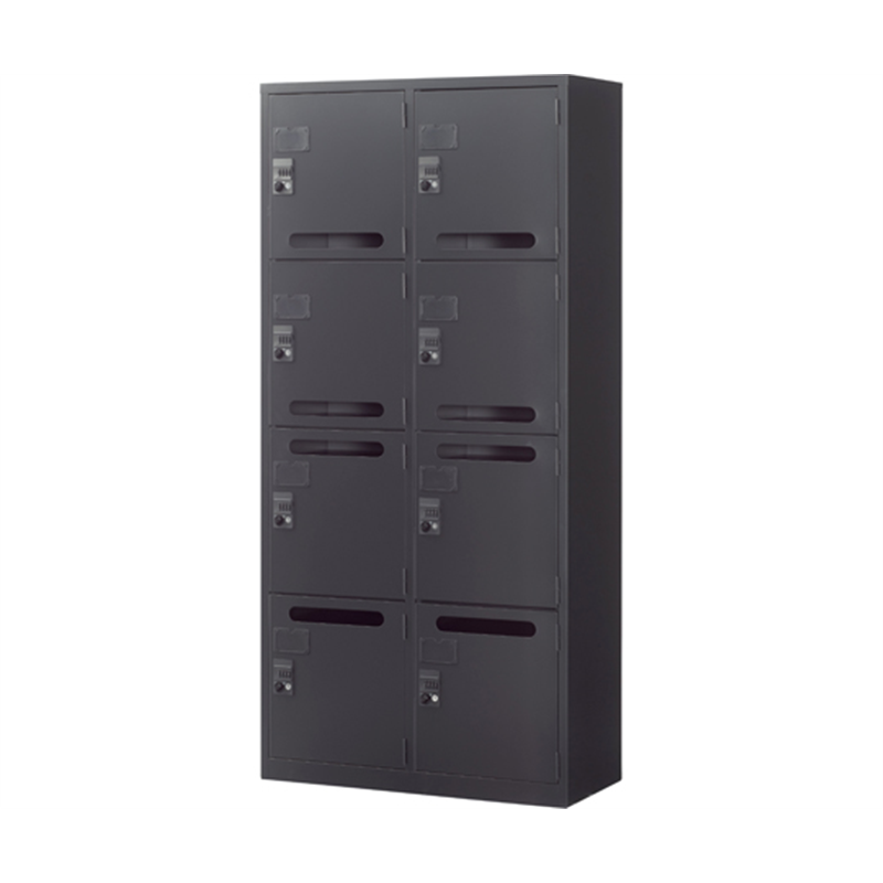 生興 A4判対応書庫ASK ブラック H1860mm 下置用 8人用メールボックス W880 ASK-36M8 1台(ご注文単位1台)【直送品】