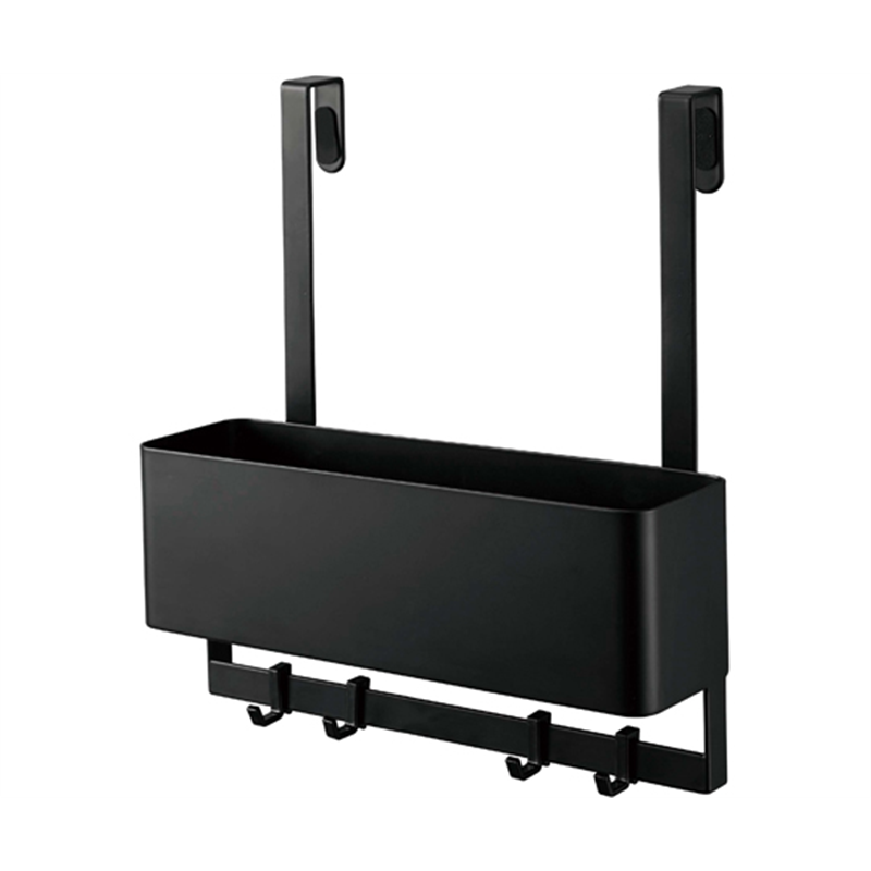 山崎実業 フック付きひっかけ下駄箱扉収納ラック スマート ブラック 5537 1個（ご注文単位1個）【直送品】