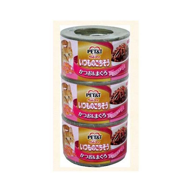 ペットアイ いつものごちそう かつお&まぐろ かにかま入り 160g×3P  1箱（ご注文単位1箱）【直送品】