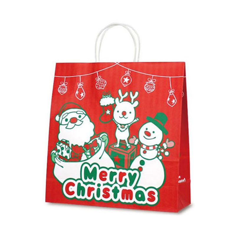 ベルベ 紙袋 自動紐手提袋 T-6 クリスマスバスケット 200枚 1337 1ケース（ご注文単位1ケース）【直送品】