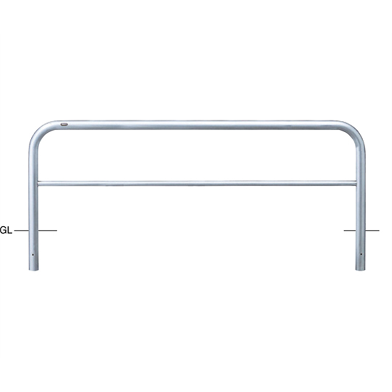 サンポール ステンレス アーチ型車止め(横桟付)固定式 φ60.5(t3.0)×W2000×H650mm AH-7U20-650 1台(ご注文単位1台)【直送品】