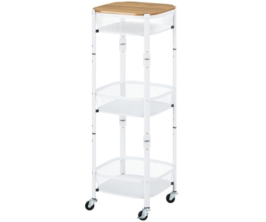 アイリスオーヤマ マルチワゴン 角型3段 ホワイト MUW-S3 1個(ご注文単位1個)【直送品】