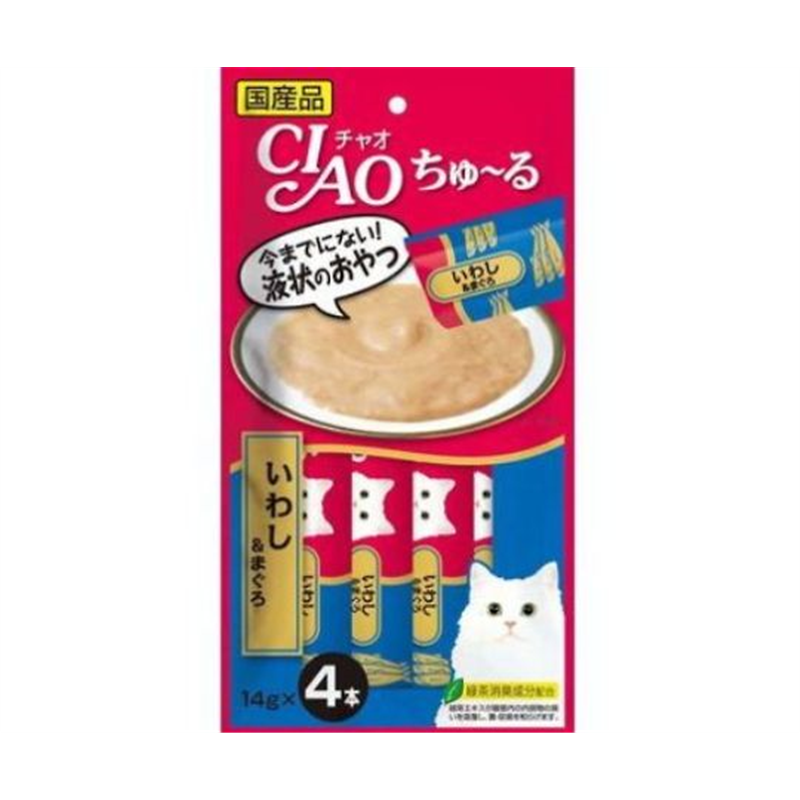 いなばペットフード CIAO ちゅ~る いわし&まぐろ 14g×4本 SC-145 1個（ご注文単位1個）【直送品】