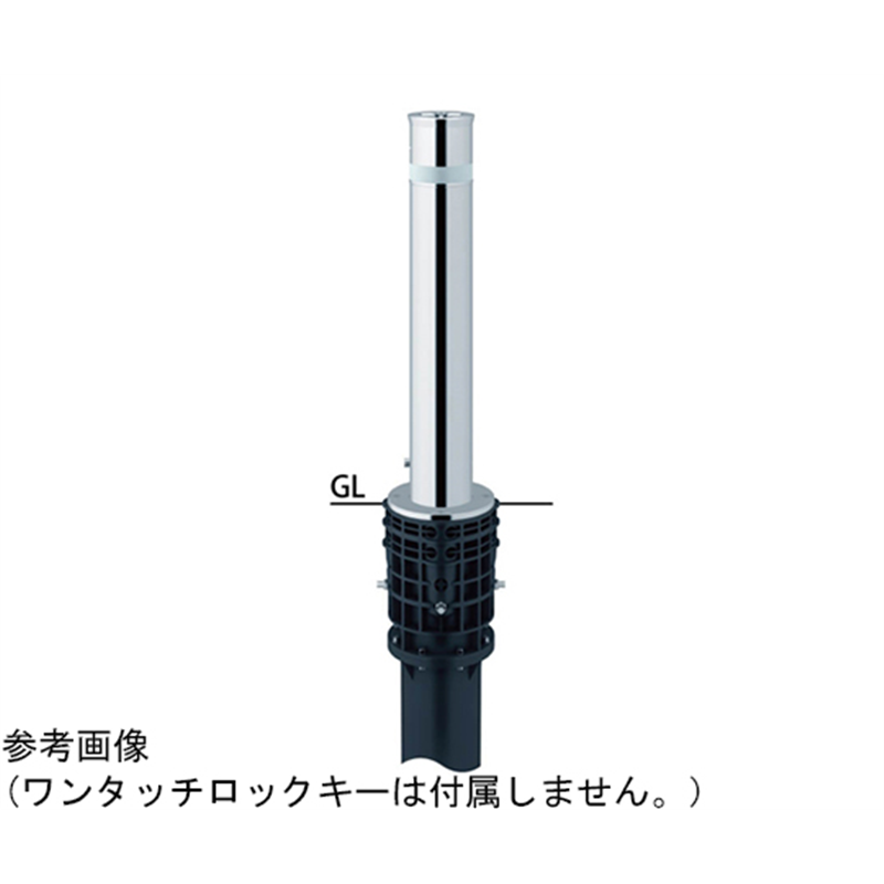 サンポール リフター ステンレス 上下式車止め エンド用 φ114.3 交換用本体 LA-12LC-E 1本(ご注文単位1本)【直送品】