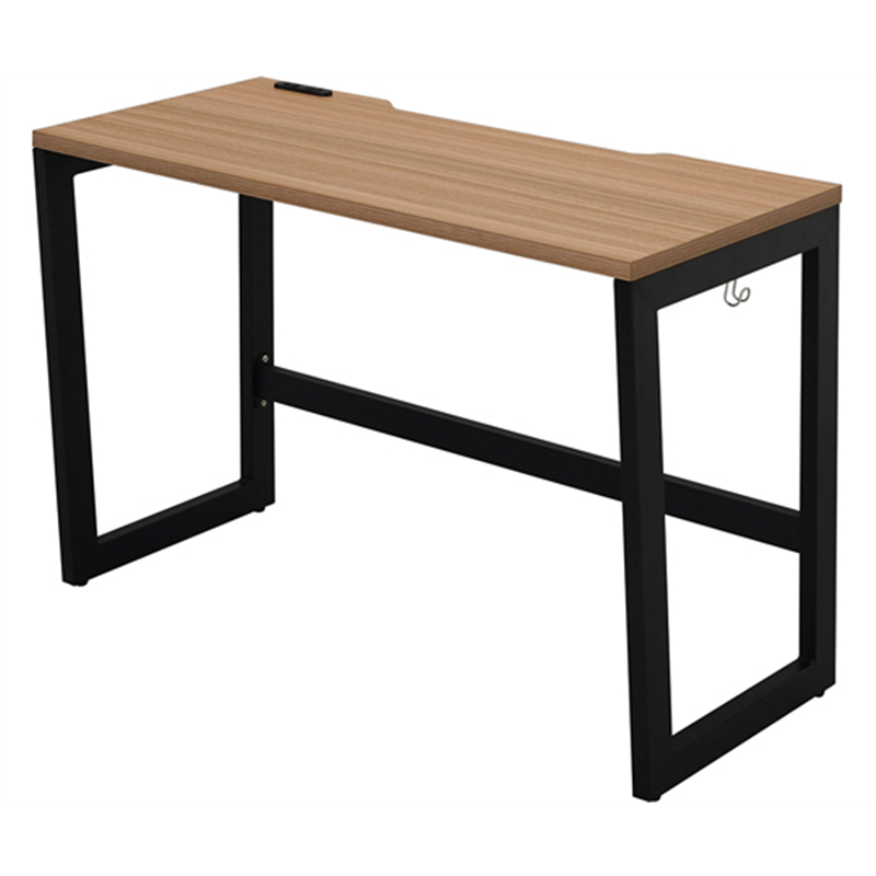 アール・エフ・ヤマカワ リスム デスク W1000×D450 ウォルナット×ブラック脚 2ヶ口コンセント付き RFFLD-1045DM-BL 1台(ご注文単位1台)【直送品】