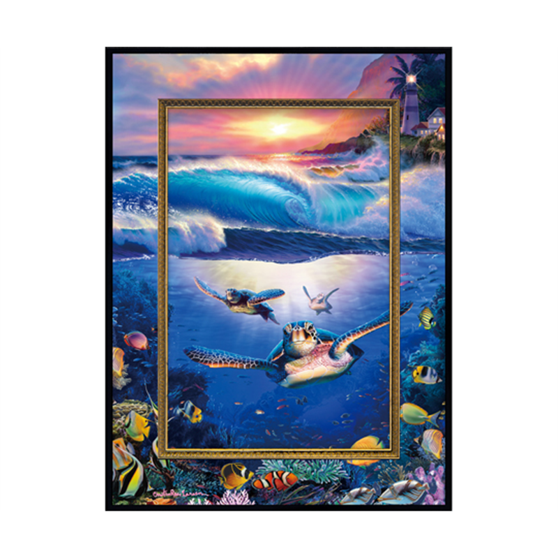 ユーパワー クリスチャン・リース・ラッセン ビッグアート｢カミングホーム タートルズ(Mサイズ)｣ CL-08015 1個（ご注文単位1個）【直送品】