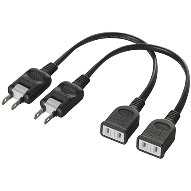 BUFFALO 電源延長ケーブル 2本セット 0.2m ブラック BSTAPEX02BKX2 1台(ご注文単位1台)【直送品】