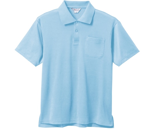 三愛 半袖ポロシャツ サックス 裏綿素材 L 7800 1着（ご注文単位1着）【直送品】