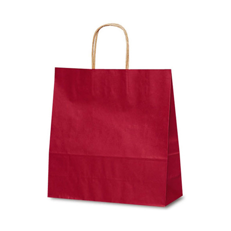 ベルベ 紙袋 自動紐手提袋 T-6 カラー(赤) 200枚 1654 1ケース（ご注文単位1ケース）【直送品】