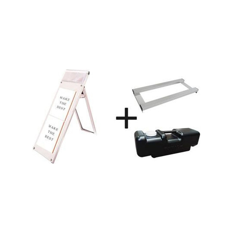 常磐精工 ポスター用スタンド看板パンフレットケース付 A3縦縦ロウ片面ホワイト(屋内用) ウエイトアーム・水タンクセット PSSKP-A3TTLKW-3SET 1個（ご注文単位1個）【直送品】