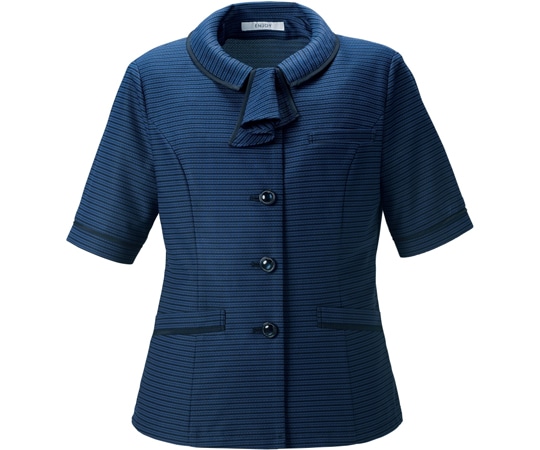 カーシーカシマ ENJOY オーバーブラウス ロイヤルブルーボーダー 9号 ESA893 1枚(ご注文単位1枚)【直送品】