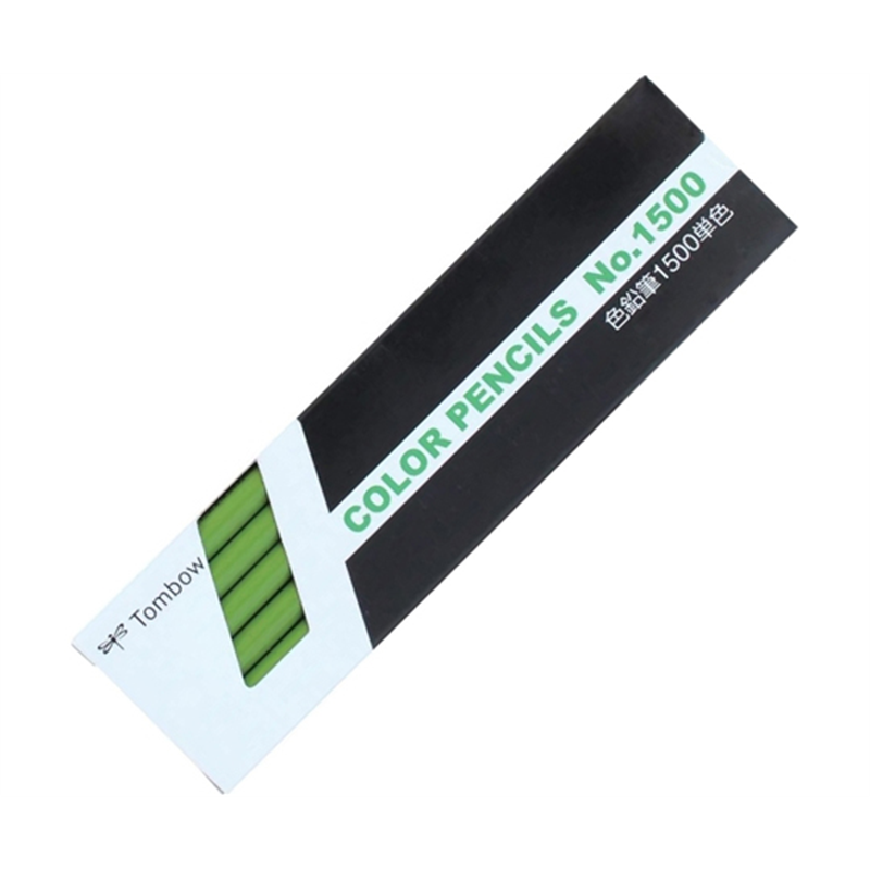 トンボ鉛筆 色鉛筆 1500 単色 きみどり 黄緑 1ダース(12本入) 1500-06 1ダース(ご注文単位1ダース)【直送品】