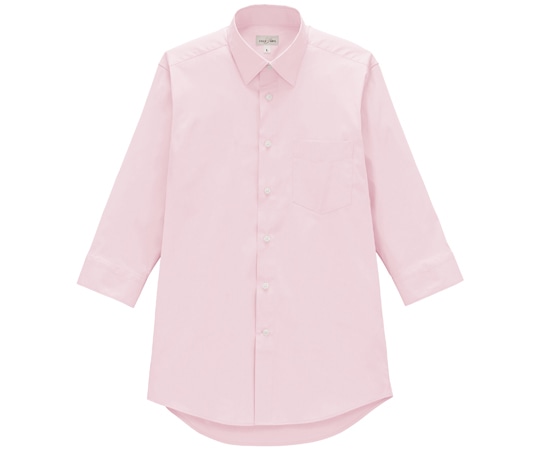 ボンマックス メンズレギュラーカラー七分袖シャツ ピンク L FB5056M 1枚（ご注文単位1枚）【直送品】