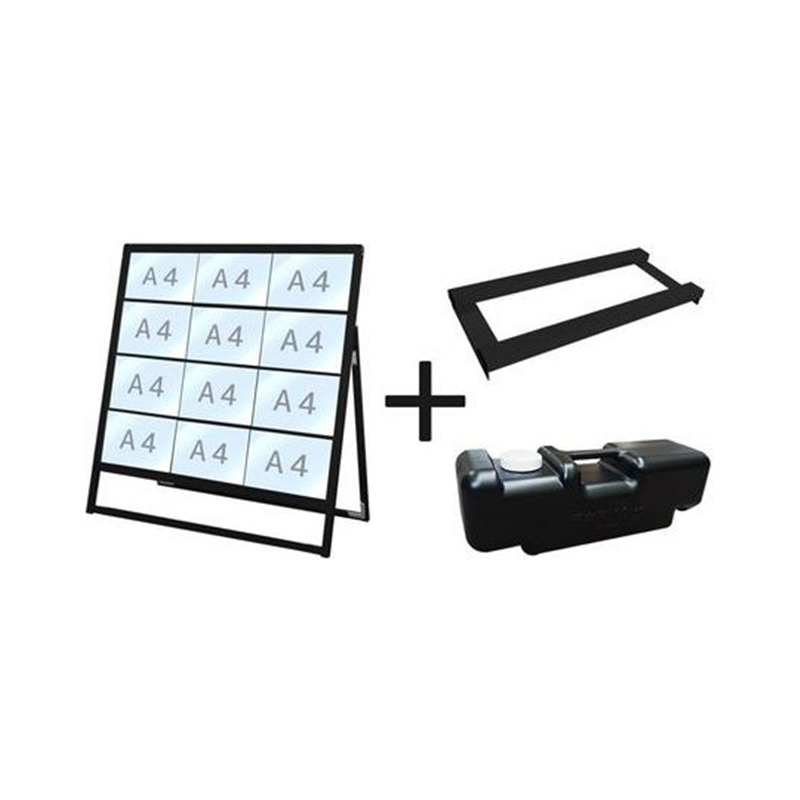 常磐精工 ブラックバリウスカードケーススタンド看板 A4横12片面 ウエイトアーム・水タンクセット BVACCSK-A4Y12K-3SET 1個（ご注文単位1個）【直送品】