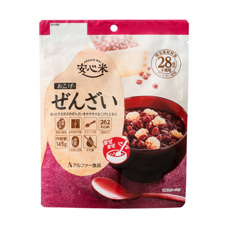 アルファー食品 安心米 おこげ ぜんざい 30袋入 11421674 1ケース※軽（ご注文単位1ケース）【直送品】