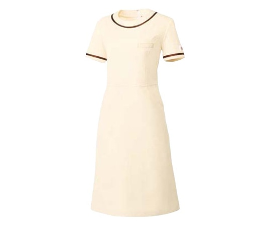 MICHEL KLEIN(ミッシェルクラン) ワンピース クリーム S ストレッチラチネ 袖丈18.5cm MK-0020 1着（ご注文単位1着）【直送品】