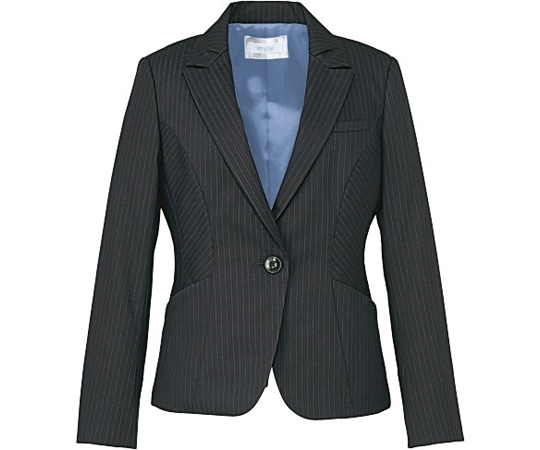 カーシーカシマ ENJOY ジャケット 美スラッとSuits TREVIRA STRIPE ブラック 19号 EAJ474 1枚（ご注文単位1枚）【直送品】