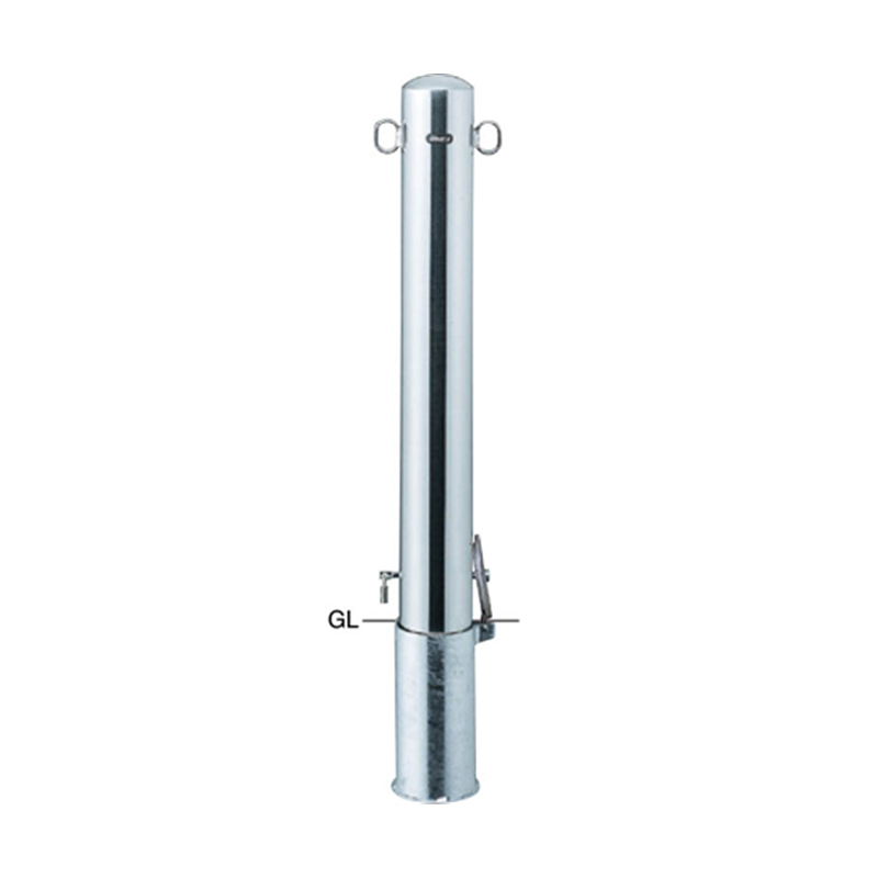 サンポール ピラー 車止め ステンレス 両フック 差込式カギ付 φ114.3 PA-114SK-F11 1本(ご注文単位1本)【直送品】