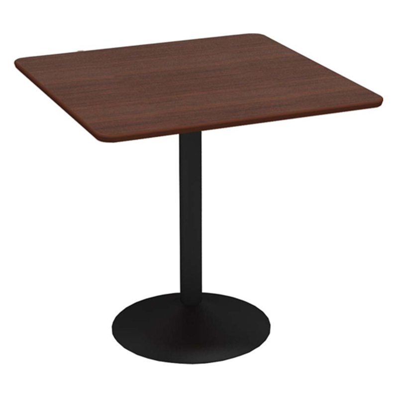 Y2K カフェテーブル 75cm 角 スチール丸脚ブラック ダークブラウン  1個（ご注文単位1個）【直送品】