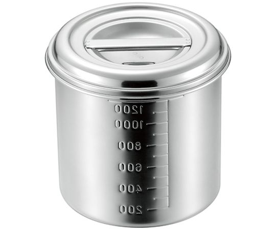 赤川器物製作所 18-8 目盛付 深型キッチンポット 14cm #11014-1 1個（ご注文単位1個）【直送品】