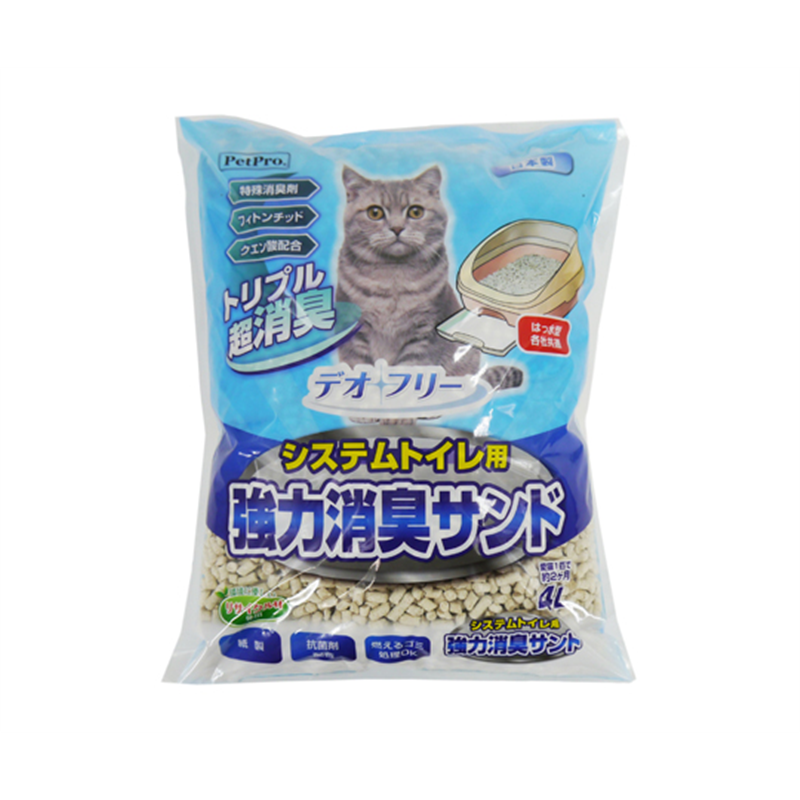 ペットプロジャパン デオフリー システムトイレ用強力消臭サンド4L  1個（ご注文単位1個）【直送品】