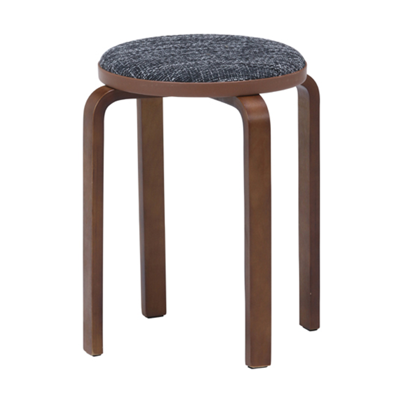 不二貿易 KDファブリック曲木スタッキングスツール グレイ/ブラウン 14543 1個（ご注文単位1個）【直送品】