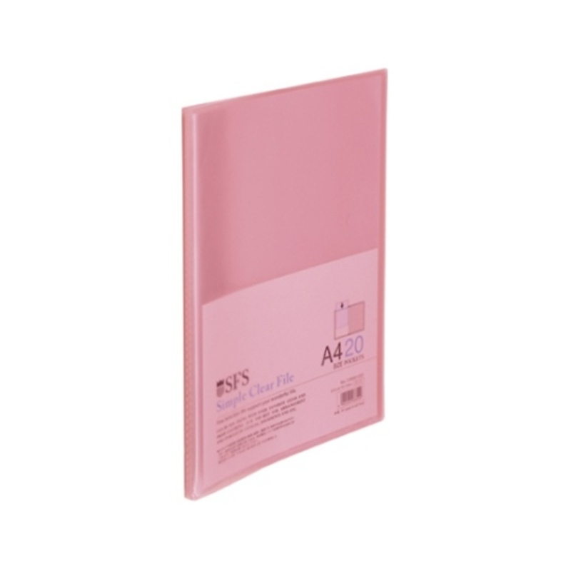 たんぽぽ A4クリアーファイル ピンク 20ポケット 109991050 1枚(ご注文単位1枚)【直送品】