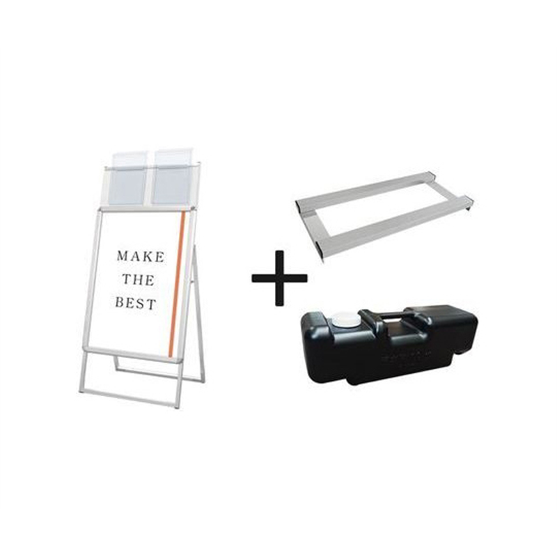 常磐精工 ポスターグリップスタンド看板カタログケース付(屋外用) A1片面シルバー ウエイトアーム・水タンクセット PGSKK-A1KS-G-3SET 1個（ご注文単位1個）【直送品】