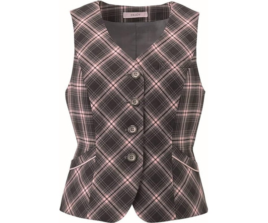 カーシーカシマ ENJOY ベスト CLAIRE CHECK ピンク 11号 EAV722 1枚（ご注文単位1枚）【直送品】