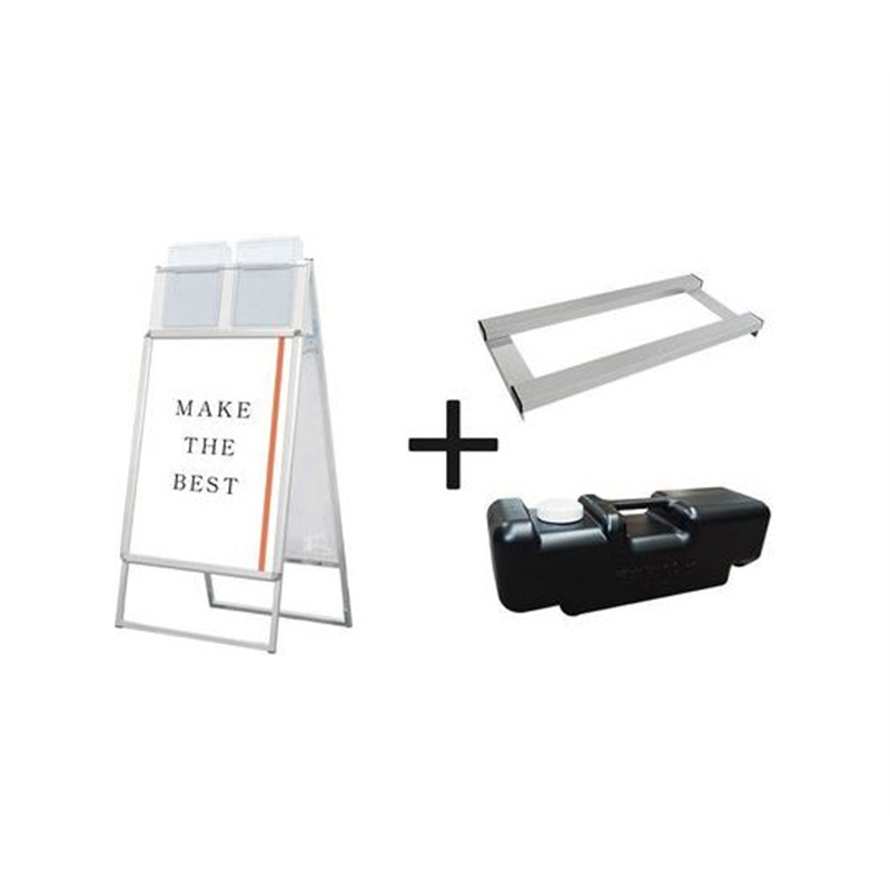 常磐精工 ポスターグリップスタンド看板カタログケース付(屋外用) A1両面シルバー ウエイトアーム・水タンクセット PGSKK-A1RS-G-3SET 1個（ご注文単位1個）【直送品】