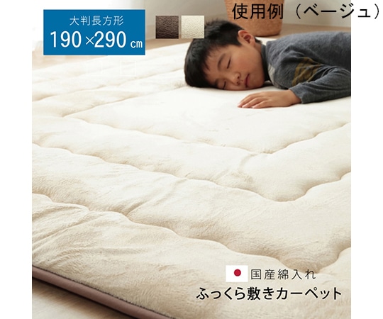 アズワン 国産固綿40mm使用 マイクロファイバー生地 ふっくら敷 『フィーラF敷』 ベージュ 約190×290cm 1161700021109 1個（ご注文単位1個）【直送品】