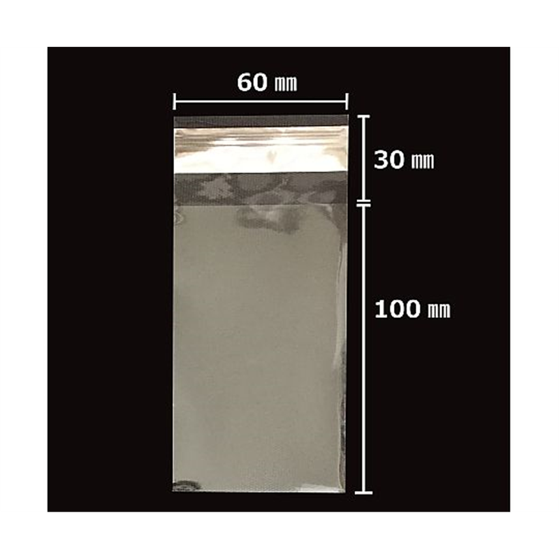 アズワン 【100枚】透明袋 テープ付き 6×10cm 61-290-5-4 1セット（ご注文単位1セット）【直送品】