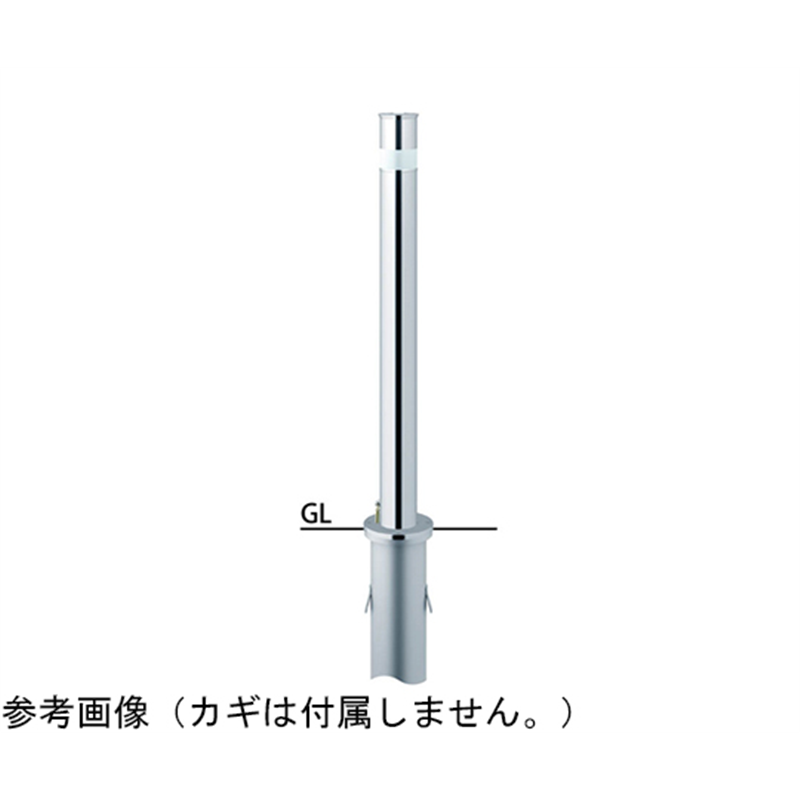 サンポール ロングリフター ステンレス 上下式車止め 鎖なし φ76.3 交換用本体 LAH-8K 1本(ご注文単位1本)【直送品】