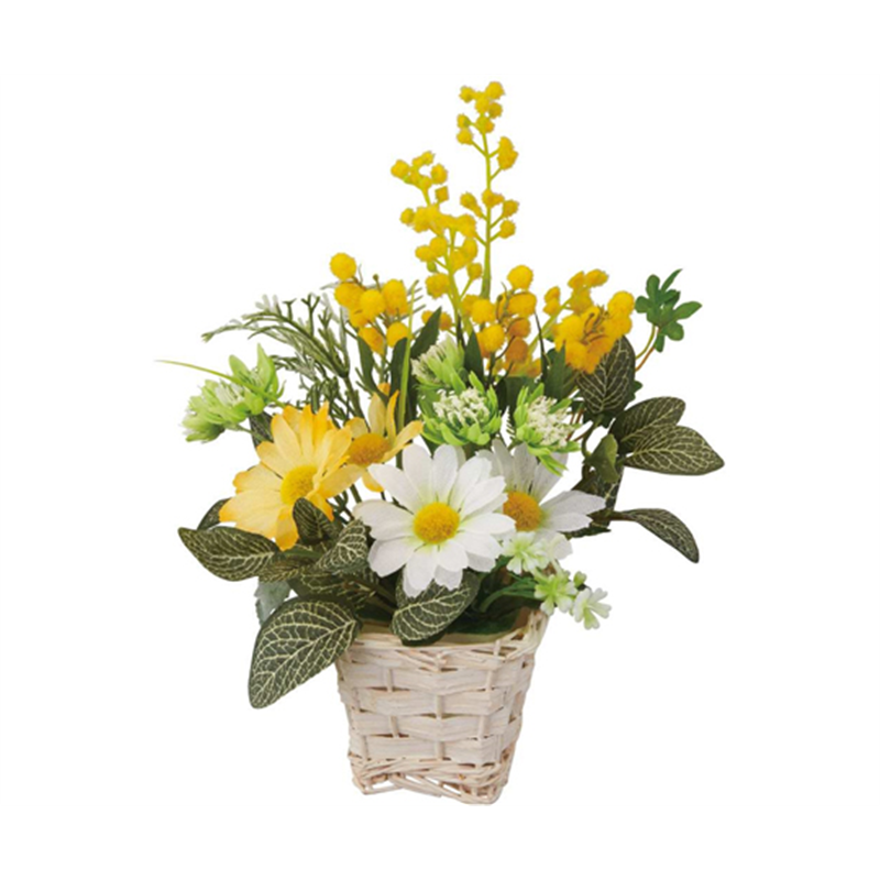 アズワン ミモザ盛カゴアレンジ 造花 33-17-9-1 1個(ご注文単位1個)【直送品】