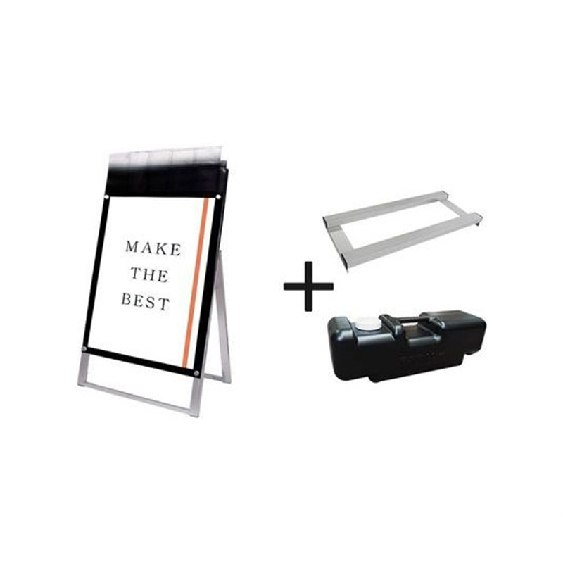 常磐精工 ポスター用スタンド看板マグネジ パンフレットケース付 A1片面ブラック(屋外用) ウエイトアーム・水タンクセット PSSKMNP-A1KB-G-3SET 1個（ご注文単位1個）【直送品】