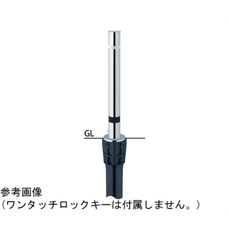 サンポール リフター ステンレス 上下式車止め(バリアフリータイプ)エンド用 スプリング付 φ76.3 交換用本体 LA-8LCS-E-BF 1本(ご注文単位1本)【直送品】