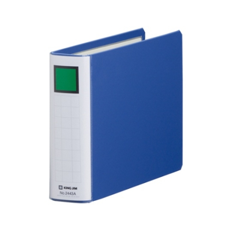 キングジム キングファイル スーパードッチ[脱・着]イージー 青 2443A 1冊(ご注文単位1冊)【直送品】