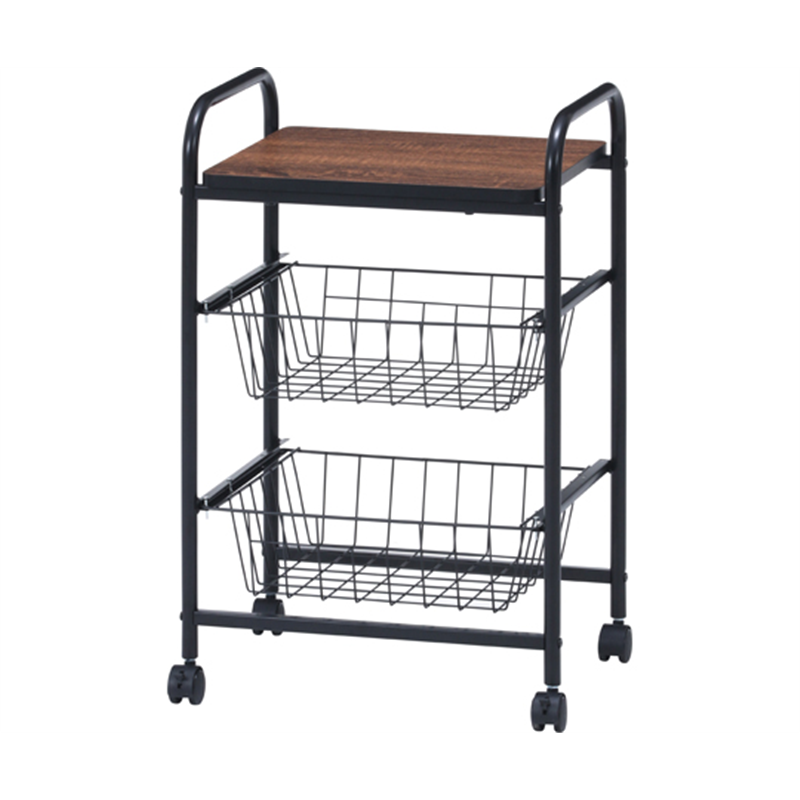 不二貿易 キッチンワゴン FBC-01-1 BK/BR 15420 1個（ご注文単位1個）【直送品】