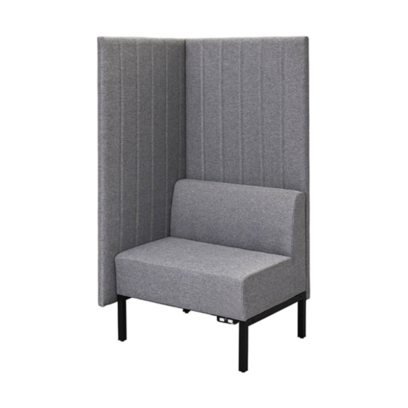 アール・エフ・ヤマカワ カッコ ファブリックソファ W760×H1500 ライトグレー 片側パネルタイプ コンセント付き RFFBS-7615LGK-NC 1台（ご注文単位1台）【直送品】